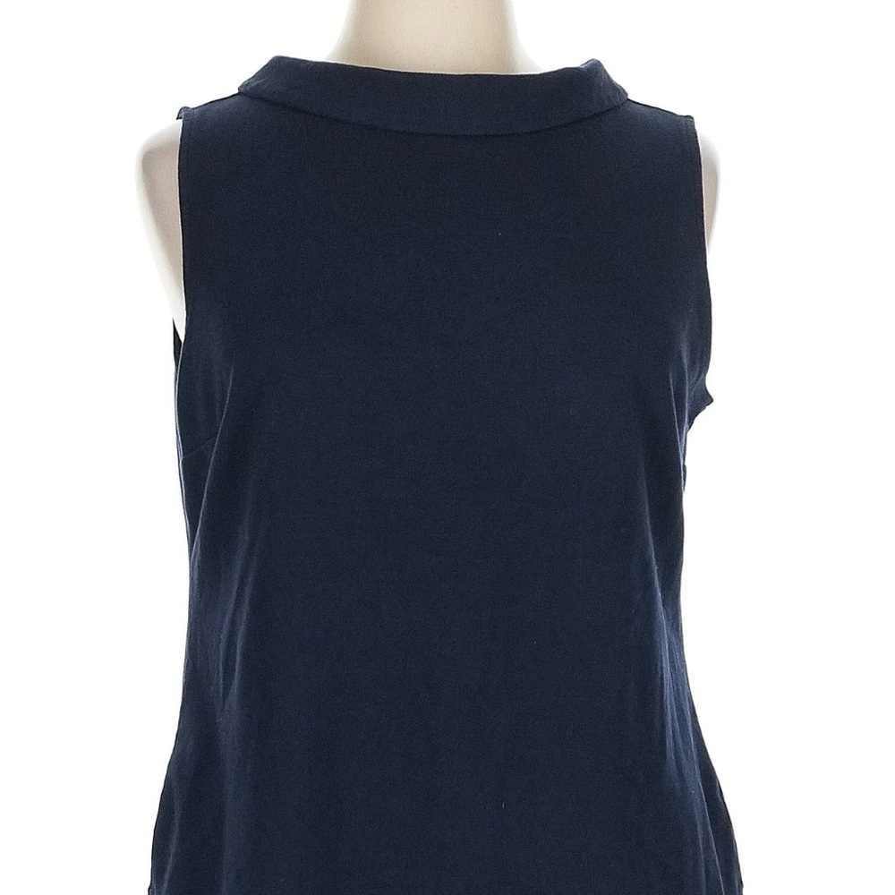 Talbots Dark Blue Sleeveless Collared Blouse Size 8P - Picture 1 of 6